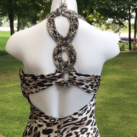 Betsy & Adam sexy animal print gown 4 - Picture 5 of 12